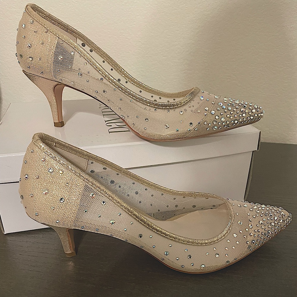 Size 8 shoes with rhinestones.